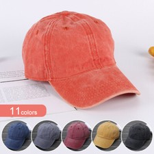 Men Women Distressed Cotton Baseball Ball Cap Hat Dad Vintage Plain Solid Color