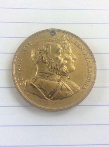 SELTENE Variante 1902 Britische Krönungsmedaille König Edward Vll Königin Alexandra