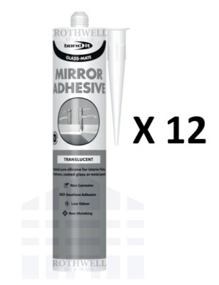 12 X SPIEGELGLAS SELBSTKLEBEND SILIKON DICHTSTOFF GLASS-MATE MIRROR MATE