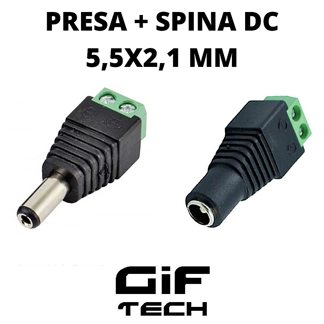 Spinotto Alimentazione 5,5x2,1 Spina Maschio Presa Connettore DC - Foto 3