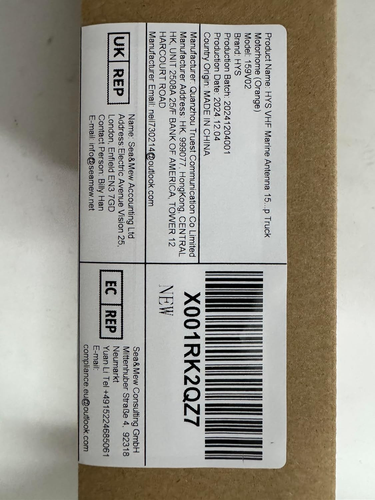 VHF Marine Antenna 156-163Mhz Aerial with Bracket 5M RG58 Cable Compatible with - Afbeelding 7 van 12