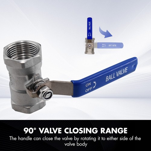 1-Piece 11/4 " Ball Valve,316 Stainless Steel,1000 WOG Water 2PACK,standard port - Picture 4 of 8