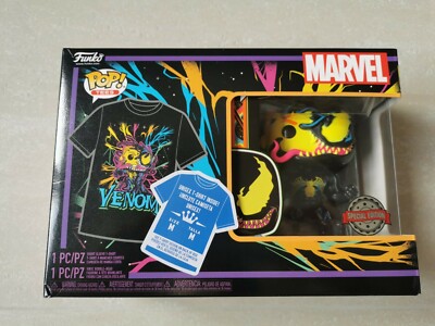 Funko Pop! Tee Bundle Venom Eddie Brock Black Light 869 Marvel OVP T-Shirt Gr:S