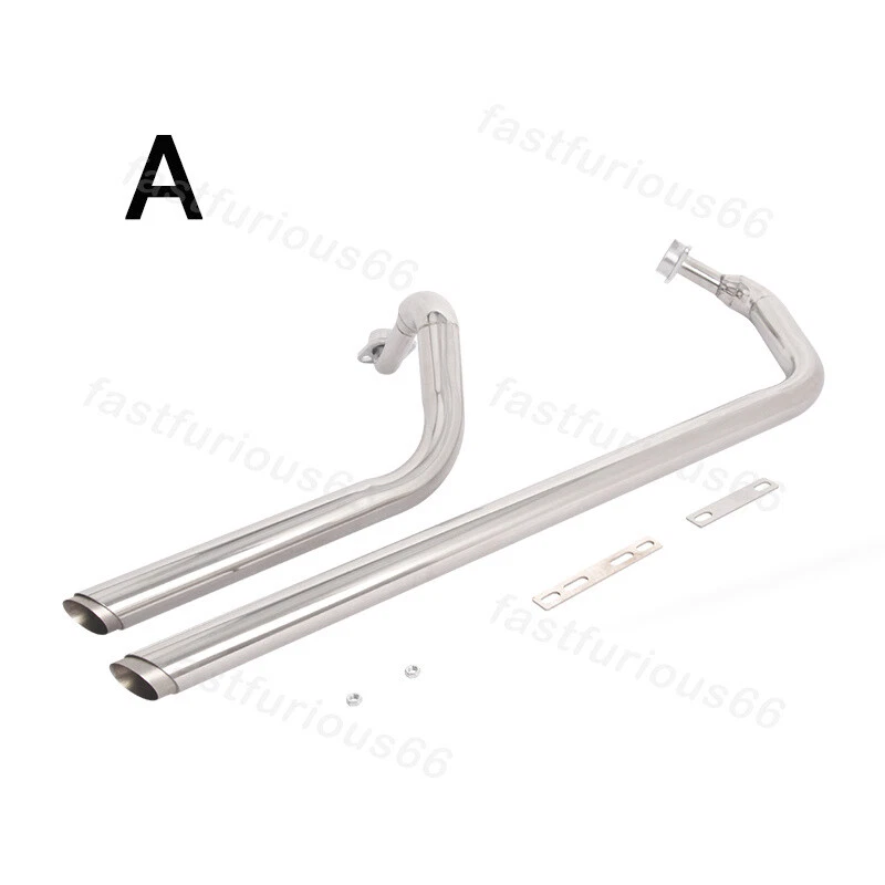 For Yamaha XV1100 XV750 Virago 700 750 Exhaust System Slip On Black Muffler Pipe - Image 4 of 4