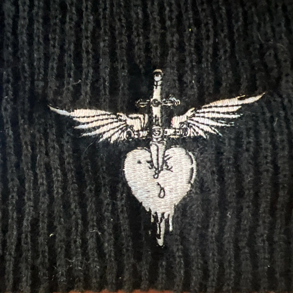 Otto Unisex Gorro Gorra Espada a través del Corazón Sangrado Negro Foto 3 de 4