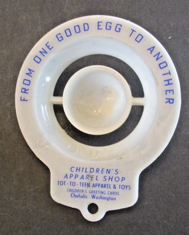 VTG Plastic Egg Separator Children Apparel Shop Chehalis WA Kitchen Utensil Ad