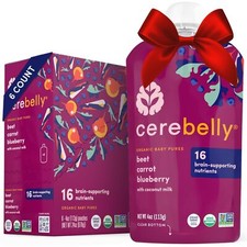 Cerebelly Organic Baby Food Pouches Beet Carrot Blueberry Pack of 6 Toddler S...