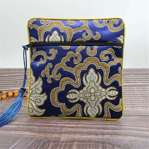 Bag Zipper Gift Coin 5pcs Jewelry Tassel Square Chinese Purse Silk Pouches - Picture 2 of 24