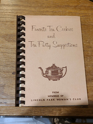 Tea Party & Tea Cookies Suggestions & Recipe Book Lincoln Park MI 1960s