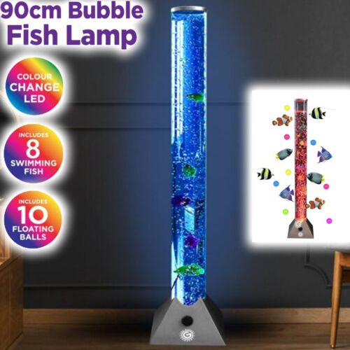 🔥Colour Changing LED Novelty Aquarium Sensory Bubble Fish Water Tube Floor Lamp - Picture 11 of 12