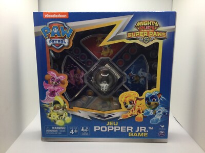 Paw Patrol Mighty Pups Super Paws, Popper Jr Board Game, Free Shipping!