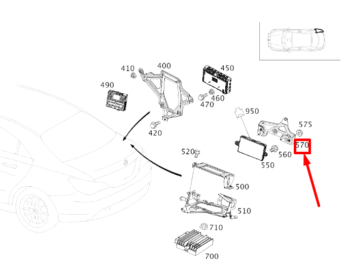 MERCEDES-BENZ CLA C117 Keyless-Go-Steuergeräthalterung A1175450000