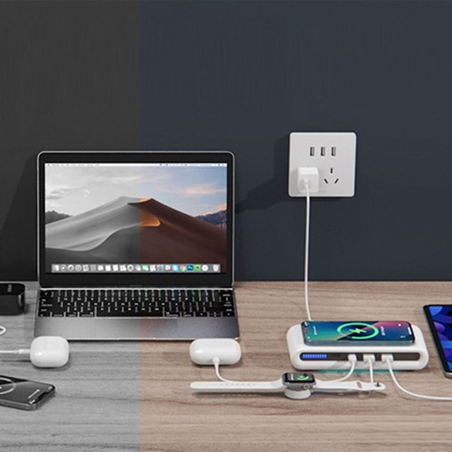 Multi Port Wireless Charger Multi Portable USB Charging Station With Ambient Fit - Picture 12 of 12