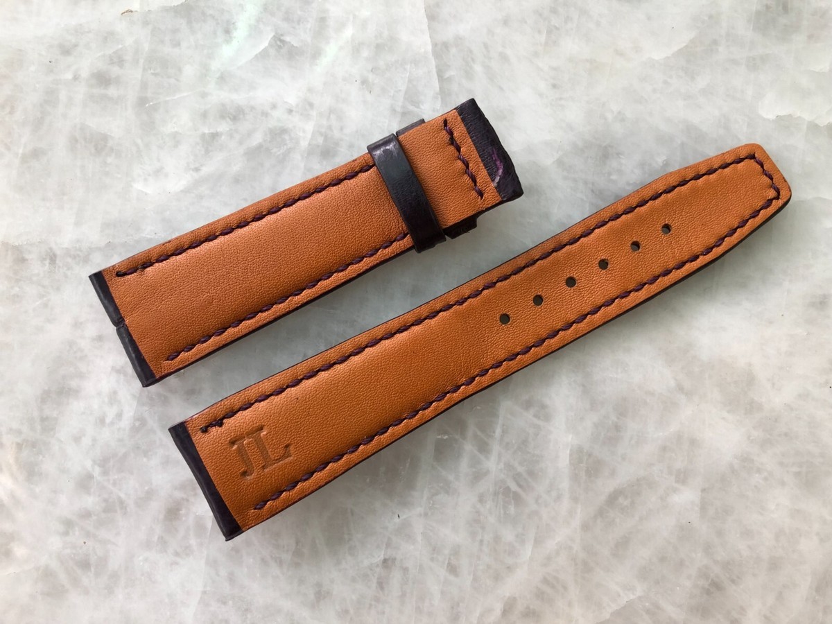 21mm/18mm Purple Alligator Crocodile Embossed Leather Watch 