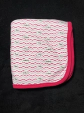 Pink White Zig Zag Blanket Welcome Baby Chevron Jersey Knit Receiving Swaddle