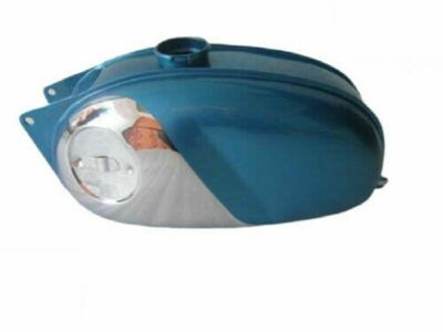 BSA BANTAM D7/D10/D14/D175 BUSHMAN CHROME AND BLUE GAS FUEL PETROL TANK