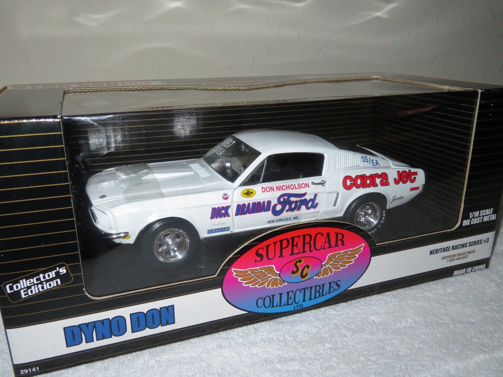 ERTL 1:18 1968 MUSTANG SUPERCAR CJ DYNO DON NICHOLSON 1:18 OPENING HOOD ...