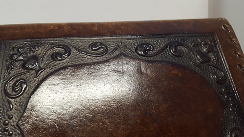 Embossed Leather Telephone Address Book Folder Tablet Fleur-de-Lis Vintage MCM - Picture 19 of 20