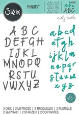New, Retired Sizzix Thinlits Alphabet Set 2pc 663421 Retail 25.99 Emily Tootle