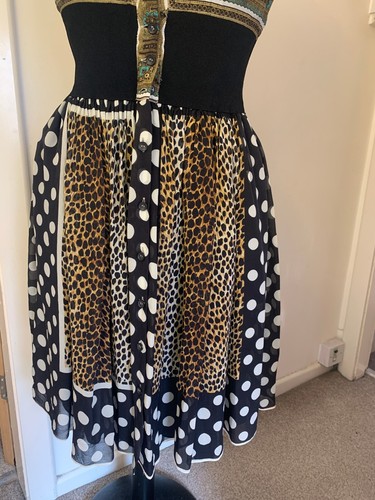 Dolce and Gabbana D&G Multi Pattern Scarf Silk Runway Dress IT40 UK8 US4 EU34 - Picture 5 of 22