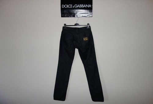 Dolce&Gabbana outlet Black Label 14GOLD Logo Plate Indigo Blu Jeans 44 IT 31 MadeInIT