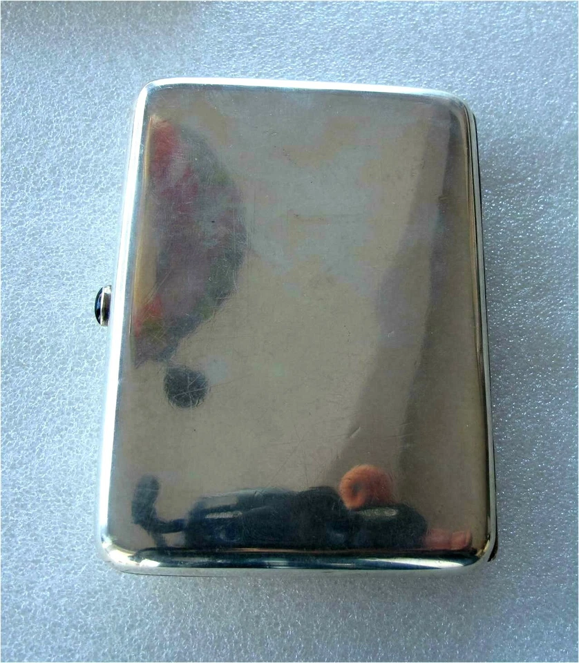 Estuche de cigarrillos de plata ruso Art Nouveau caballero medieval, Moscú Foto 3 de 4