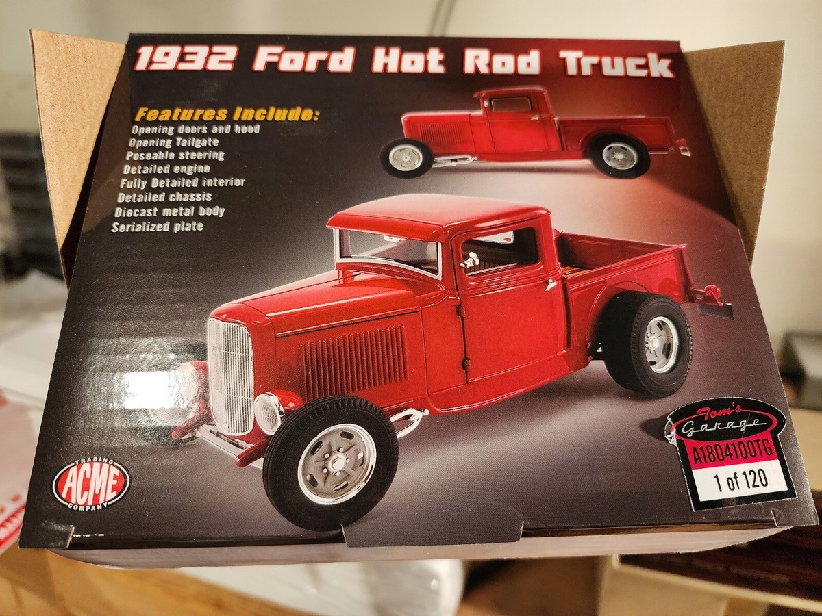 ACME 1:18 1932 FORD HOT ROD TRUCK TOM'S GARAGE - A1804100TG - FREE