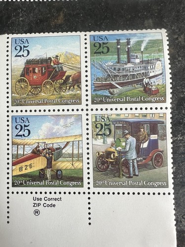 #2434 - 2437 UPU Congress Traditional Mail Delivery NH ZIP CODE BLOCK Lot - Picture 3 of 14