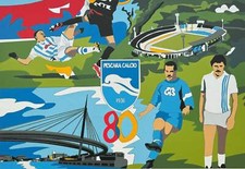 Pescara Calcio Ugo Nespolo Opera Moderna SERIGRAFIA Firmata Numerata Pop ART 80