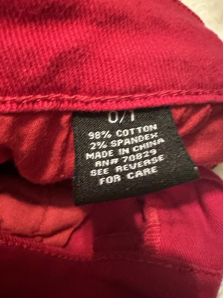 Pantalones Cortos Para Mujer Junior Rue 21 Botones Rojo Envejecido Denim Con Bolsillos Foto 4 de 4