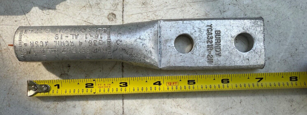 Burndy YCA321R2N - 336Mcm Aluminum 2 Hole Lug ~ YCA321R-2N ~ 7