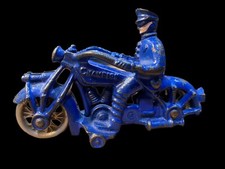 1930s Champion cast iron Police cruiser motorcycle Original hand painted 5