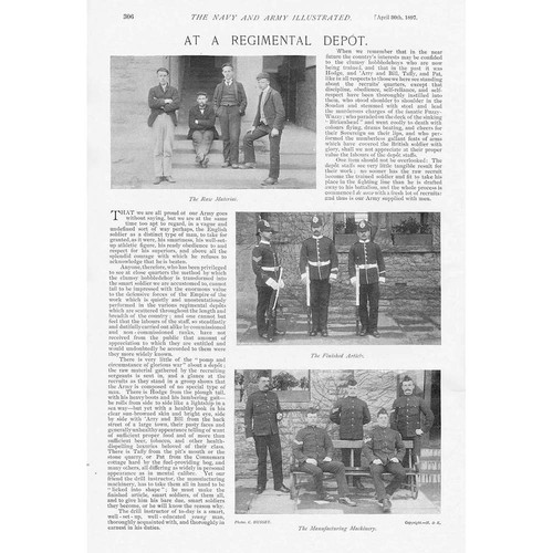 MILITARY A Regimental Depot Antique Print 1897