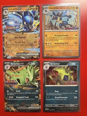 Pokemon Prismatic Evolutions Lucario ex Tyranitar ex Premium Collection Promos