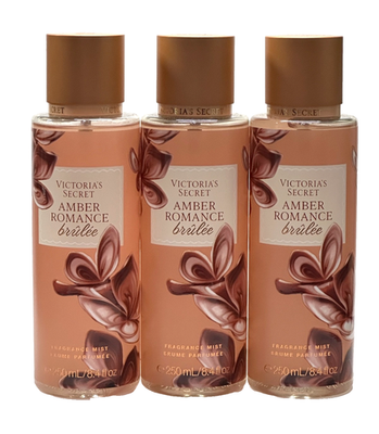 NEW 3 VICTORIA'S SECRET AMBER ROMANCE BRULEE FRAGRANCE MIST BODY