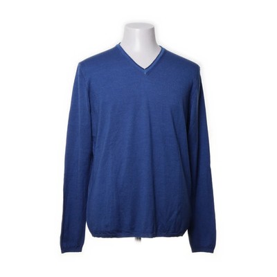 Chas, Pullover, Größe: XL, Blau, Wolle, Einfarbig, Feinstrick, Herren #AjY