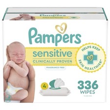 Pampers Sensitive Baby Wipes Unscented, 336 Total Count