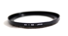 UNBRANDED 49-58MM STEP-UP METAL CAMERA LENS FILTER RING MINT 