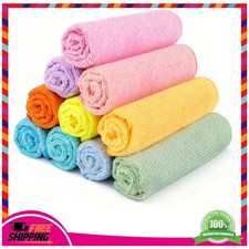 12x12 Microfiber Wash Cloths 10 Pack Soft Quick Dry Face Towels Multicolor