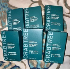 6 BARS Crabtree Evelyn Cleansing Hand Soap Bar 1oz/28g Travel Size NEW