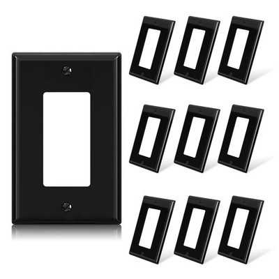 Decorative Receptacle Wall Plate, 1-Gang Mid Size Outlet Decorator Cover, Unb...