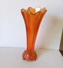 Vintage Imperial Marigold Carnival Glass Vase " Ripple Swung" Vase