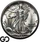 1941-D Walking Liberty Half Dollar, Frosty Superb Gem BU++