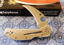 SPYDERCO New 08P Stainless Steel Handle Harpy W/Plain VG-10 Blade Knife/Knives