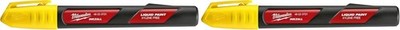 Milwaukee INKZALL Liquid Paint Marker gelb Permanent 2er Pack zum Schreiben