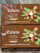 12 Caress Shea Butter  Brown Sugar Bar Soap EXFOLIATING BEAUTY BARS lot
