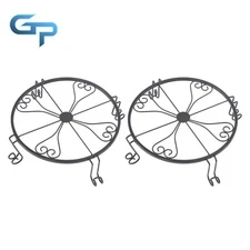 2 Pack Plant Stand for Flower Pot Metal Rustproof Iron Garden Container Round