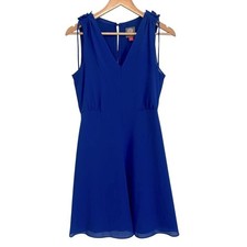 Vince Camuto Women's 2 Royal Blue Shift Flowy Career Party Wedding Guest Dress