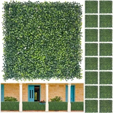 Artificial Green Wall Panel,20"x 20"(16Pcs) UV-Anti Boxwood Faux Grass Panels...