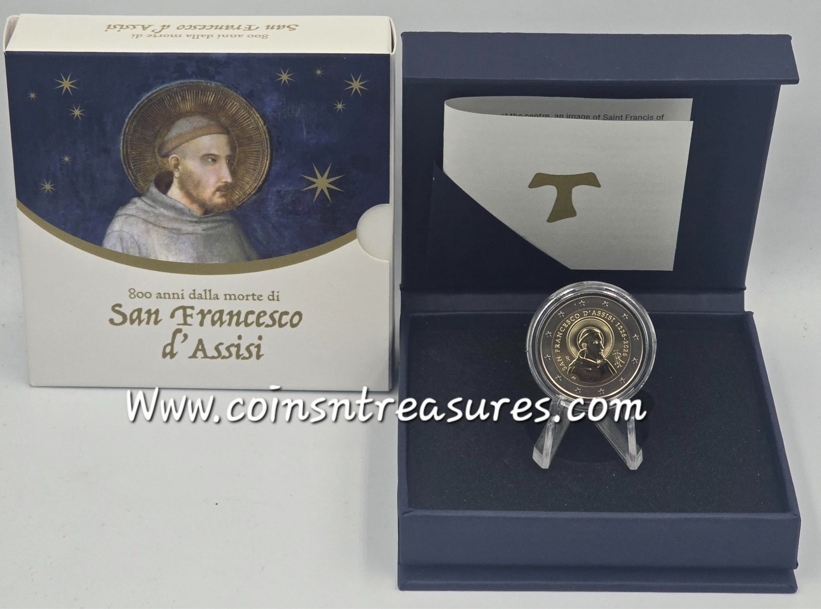 Pièce de 2 euros Italie Saint François d'Assise 2026 REVERSE Proof BE